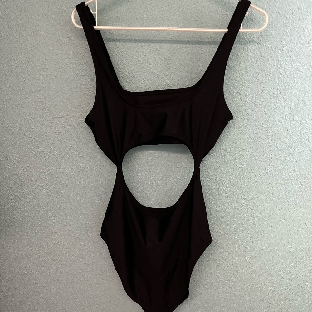 Aerie Black One Piece Cheeky Size Large Long